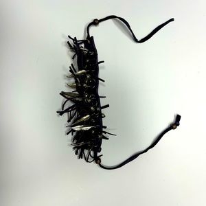 Festival fringe choker with feathers